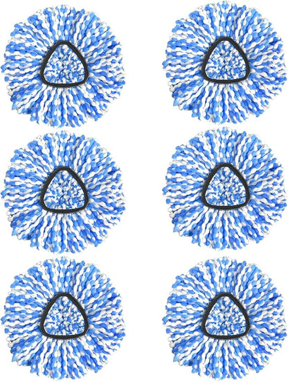 Nuorest Spin Mop Replacement Heads, Microfiber Mop Refills, Easy to Replace (6 Heads)