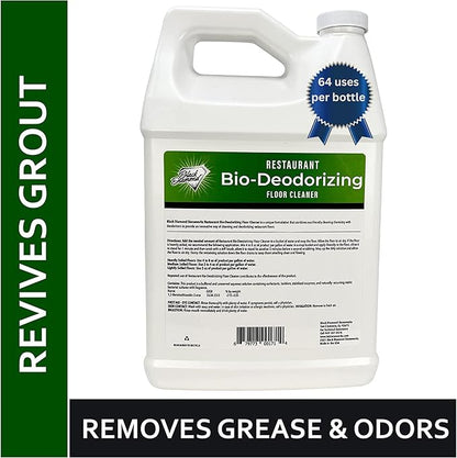 Restaurant Bio-Deodorizing Floor Cleaner - Heavy Duty Commercial Concentrated Enzyme Degreaser and Odor Eliminator for Mopping Tile, Laminate, Hardwood & More