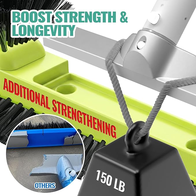 Pool Brush Head for Cleaning Walls with Hemispherical Bristles, Heavy Duty Inground/Above Ground Swimming Pool, Scrub Brush for Tile Flooring Vinyl Pools Fiberglass Fits Φ1.25” Poles (Charcoal)
