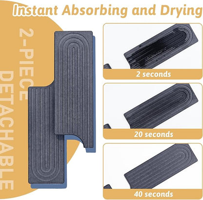 Kitchen Faucet Absorbent Mat with U-Shape Hole, 23.6" Diatomaceous Earth Splash Guard for Sink Faucet, Aesthetic Water Absorbing Stone Tray Draining Mat for Modern Home, Gift for Girlfriend, Dark Grey
