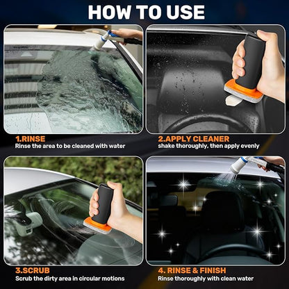 Glass Emulsion Cleaner,Handle Oil Film Remover&Windshield Cleaner For Cars Window, Glass Emulsion, Crystal Clear View