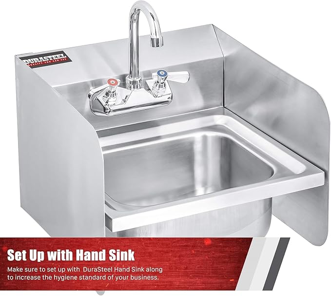 DuraSteel Stainless Steel Splash Guard for Sink & Fryer - 17" x 12" Wall Mount Shield for Deep Fryer Splash Guard Commercial - Stove Oil Splatter Protection Screen for Kitchen Area Safety & Hygiene