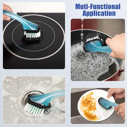 Dymoll 3 Pack Dish Brush Refills, Advanced Soap Control Dishwand Brush Refills, Using Interchangeably with Dish Wand Sponge