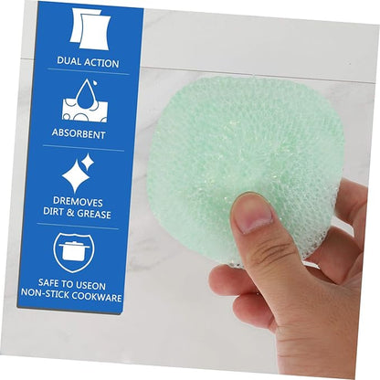 Healeved 12pcs Kitchen Scouring Ball Dish Sponges Washing Ball for Cleaning Safe Scrubbers Cookware Dishwasher Safe Random Color