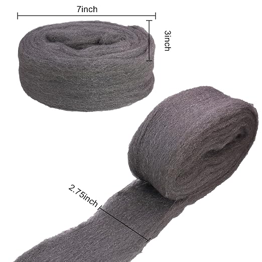DGQ Steel Wool #0000 Pack of 2 Finest Grade Wire Wool for Finishing, Polishing, Cleaning & Gap Filling
