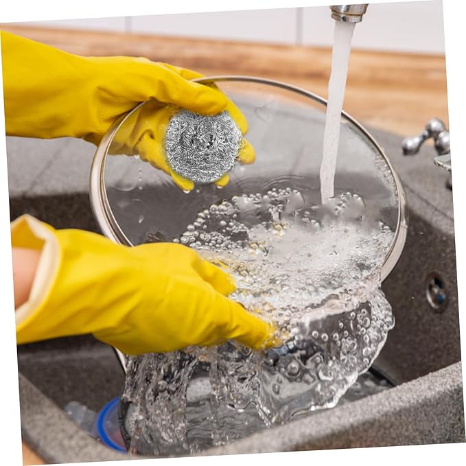 4Pcs Stainless Steel Scourers Heavy Duty Kitchen Cleaning Balls for Effortless Dish and Pot Scrubbing Silver Scrubbers for Household Use