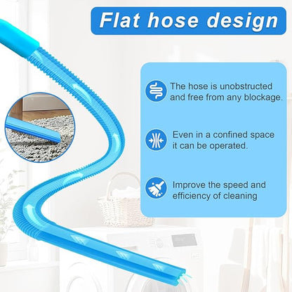 Upgraded Dryer Vent Cleaner Kit: Universal Vacuum Hose Attachment for Lint Removal Fits All Vacuums Cleaner Dryer Cleaning Tools for Clogged Ducts (Blue)