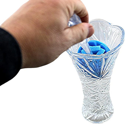 Soft Touch Kitchen Glassware Multi-Purpose Sponge Puff Dish Brush 11.5" with Clear and Comfortable Ergonomic Handle (2)