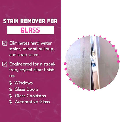 Diamond Shine Professional Window and Glass Cleaner & Polish - Hard Water Stain, Water Spot, Calcium, Lime, Rust - Shower Door, Glass, Windows - 10 oz