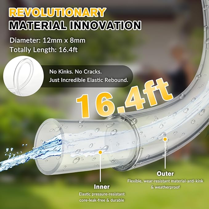 Cordless Portable Handheld Cleaning Tool, 6-in-1 Nozzle, 16.4FT Hose, Foam Cannon & Filter, Handheld Washer for Car, Garden, Outdoor Cleaning