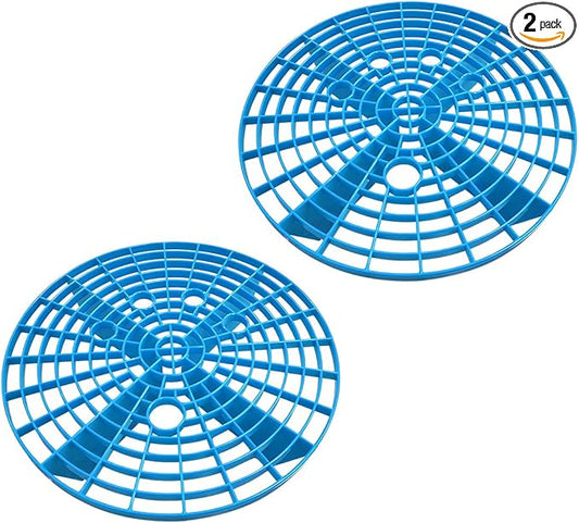 2 PCS Car Wash Bucket Insert, Plastic Wash Bucket Insert Removes Dirt Debris for Car Detailing Cleaning, Auto Detail Grit Trap Fits 12 Inch Diameter or 3-5 Gallon Bucket (Blue)
