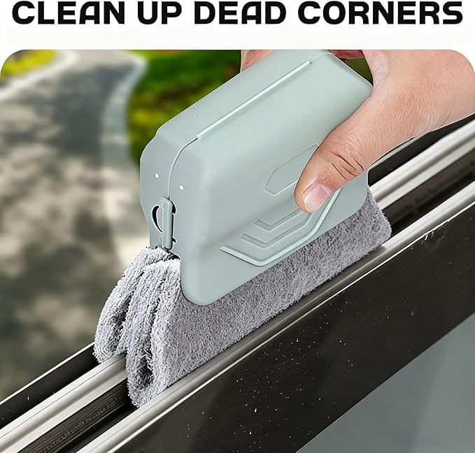 Magic Window Track Cleaner, Window Groove Cleaning Brush Hand-held Magic Windows Track Cleaner Tools Set Creative Cleaner Brushes Tools for Window lides Gaps, Sliding Door Tracks (Orange, 3pcs)