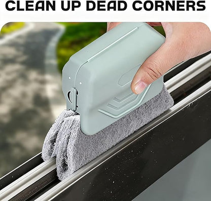 Magic Window Track Cleaner, Window Groove Cleaning Brush Hand-held Magic Windows Track Cleaner Tools Set Creative Cleaner Brushes Tools for Window lides Gaps, Sliding Door Tracks (Orange, 1pcs)