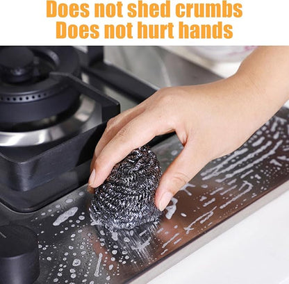80 Pcs Stainless Steel Scrubber, 2.36 inch, Flexible Stainless Steel Cleaning Ball Multipurpose Utensil Scrubber Portable Dish Scrubbers Reusable for Kitchen Pot Pan, Dishes, Grills, and Cookware