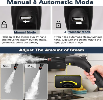 Waitbird Steam Cleaner, Steam Cleaner For Home, Handheld Steamer For Cleaning With 21 Accessories, 248 °F High Temperature, Suitable for Grout, Floor. Sofas（White）