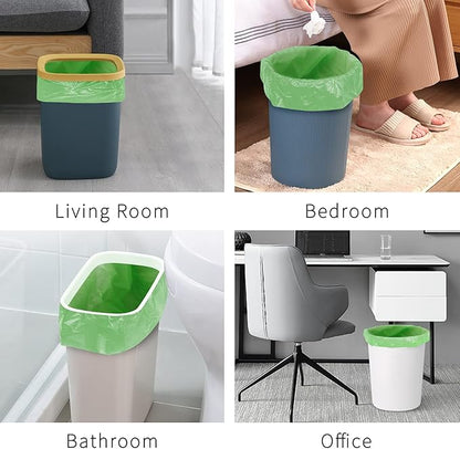 Toplive Trash Bag Garbage Bag Trash Bags Wastebasket Bin Liners for Home Bathroom Bedroom Kitchen Office Trash Can (Green, 8 Gallon)