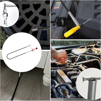 Upgraded Drain Snake 76" with Hook, Plumbing Snake Auger Tool, Sink Snake Drain Clog Remover for Bathroom Kitchen