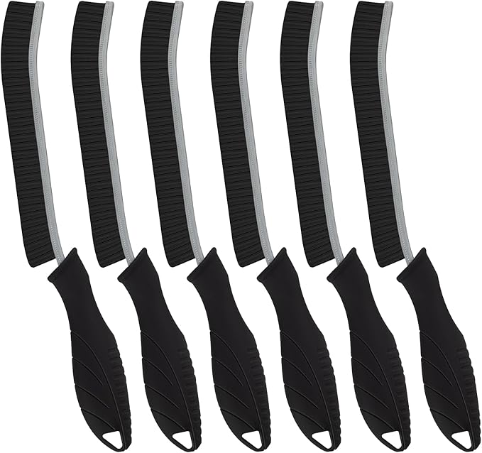 FOOGWEE Hard Bristle Crevice Cleaning Brush - Home Cleaning Tools, Multi-Purpose Crevice Supplies for Kitchen, Bathroom, Toilet, Window, Vehicle, Faucets, Grout, Home (6, Black)