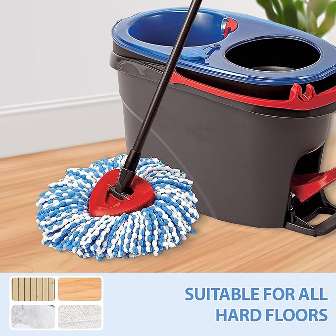 Spin Mop Replacement Head O-Ceda Compatible with RinseClean 2-Tank System, Microfiber Mop Refills for Home Cleaning, Easy Install, Includes 3 Cedar Mop Heads & 1 Replacement Base