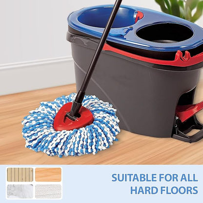 Spin Mop Replacement Head O-Ceda Compatible with RinseClean 2-Tank System, Microfiber Mop Refills for Home Cleaning, Easy Install, Includes 3 Cedar Mop Heads & 1 Replacement Base