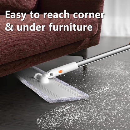 Microfiber Flat Mop 32 in Large Mops for Floor Cleaning Commercial Dust Dry Wet Mops on Hardwood Floors with 4 Washable Pads Aluminium Telescopic Long Handle Floor Cleaning Tools