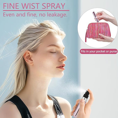 opasyo Refillable Perfume Portable Atomizer Bottle Refillable Perfume Spray, Leak-Proof Perfume Spray Bottle, Travel Perfume for Traveling and Outgoing (5ml, 5 Pack Silver/Pink/Gold/Blue/Black)