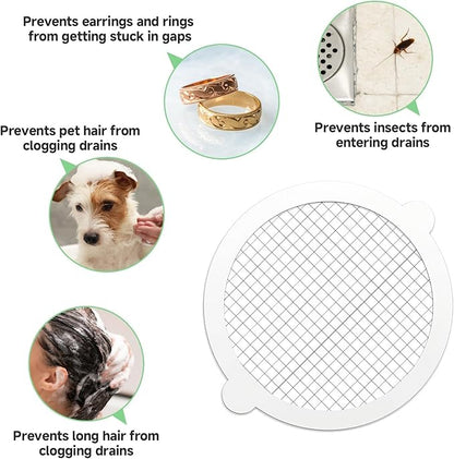 50 Pack Disposable Shower Drain Hair Catcher, Hair Trap for Round Shower Drain Mesh Stickers, Shower Strainer for Bathroom, Bathtub, Kitchen, Sink, Shower Drain Cover Hair Stopper