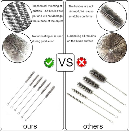 12 Inch Pipe Cleaning Brush Set with Stainless Steel Bristles, Steel Wire Tube Brush Kit for Auto Parts Polishing, Machining, Bottles, Tubes, Etc.（13mm-20pcs）
