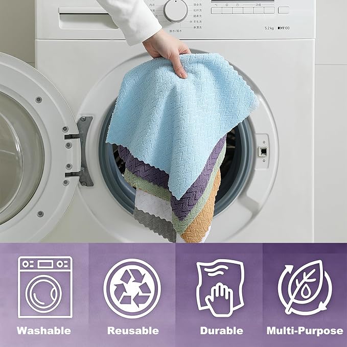 80 Pack Microfiber Cleaning Cloth Roll Reusable Paper Towels 12"x12" Tear Away Cloth,Absorbent Dish Rags for House Kitchen,Wash Cloths,Lint Free Rags for Window Cars Cleaning Supplies