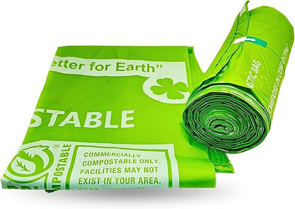 Compostable Trash Bags, 13 Gallon - Smart MultiBin Set 50 Count, Super Strong 0.9 Mil Leak Proof, BPI & OK Compost HOME Certified, ASTM D6400 -AllCompost