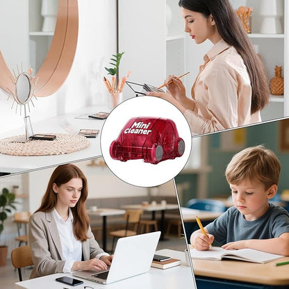 Desk Cleaner - Mini Vacuum, Table Duster, Dust Remover, Crumb | Portable Handheld Cleaning Device for Study Desk Office Travel Use Daily Maintenance