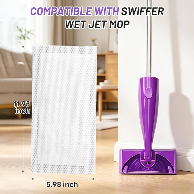 Spray Mop Pad Refill Compatible with Swiffer WetJet Multi Surface Cleaner, Disposable Multi-Layers Mopping Pads for All Hard Surface, Especially Hardwood Floor, High Thickness & High Absorbent, 40 pcs