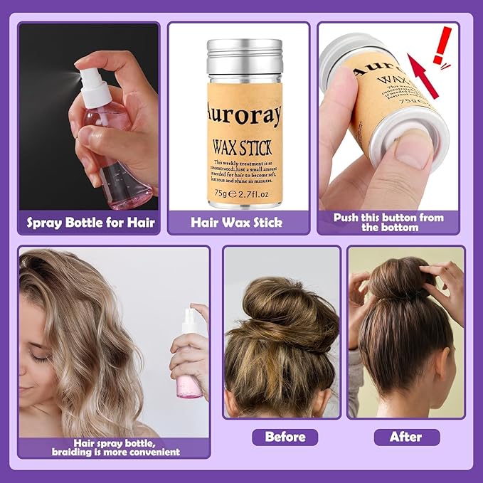 Hair Accessories for Girls, 1698 Pcs Hair Rubber Bands with Elastic Hair Ties Hair Clips Hair Wax Stick Spray Bottle Hair Styling Tools