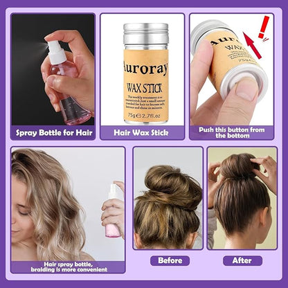 Hair Accessories for Girls, 1698 Pcs Hair Rubber Bands with Elastic Hair Ties Hair Clips Hair Wax Stick Spray Bottle Hair Styling Tools