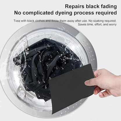 Black Clothing Colour Restore, 10 Pieces Fabric Paint Dark Tablets, Colour Grabber Laundry Sheets, Restore Color Long-Lasting Laundry Supplies, for Cotton Linen Wool T-Shirts Shoes Jeans