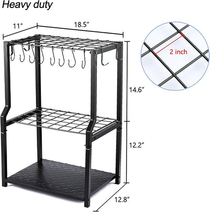 UU-Major Garden Tool Organizer,Yard Tool Rack Heavy Duty,Free Standing for Garage Corner,Garage Organization,Garage Organizers and Storage,Garden Tool Holder for Lawn,Shed,Outdoor,Metal