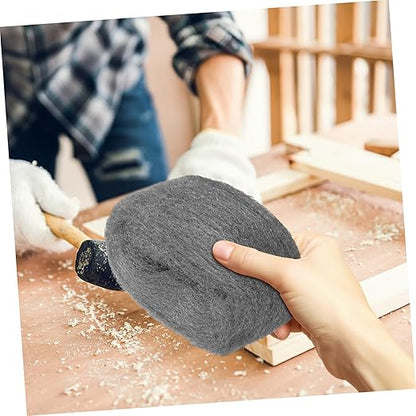 PRETYZOOM 2 Rolls of Steel Wool Pads Reusable Wire Mesh Cleaning Wool for Polishing Wood Metal and Rust Removal