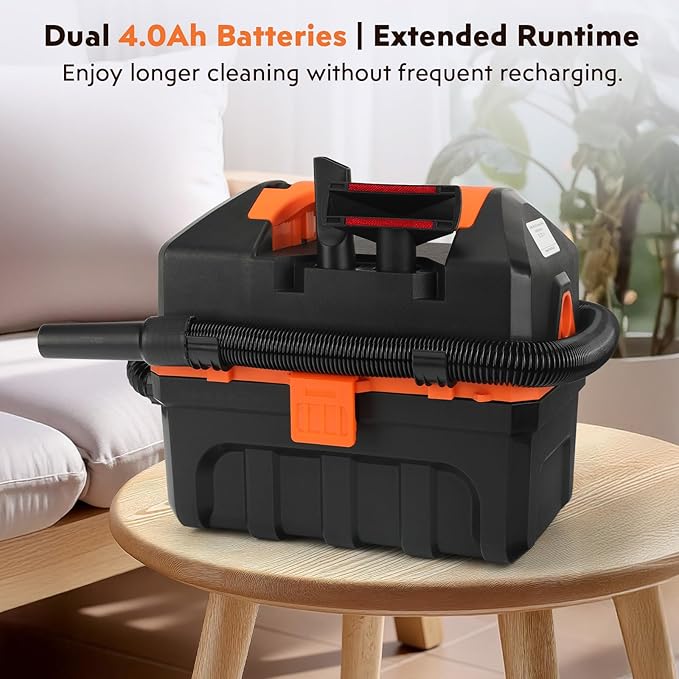 LIGO 20V Cordless Shop Vac Wet and Dry, 2.64 Gallon, Handheld, 3 in 1 with Blowing Includes 4.0 Ah Battery, Rewashable HEPA, Foam Filters and Charger for Workshop, Home, Pet