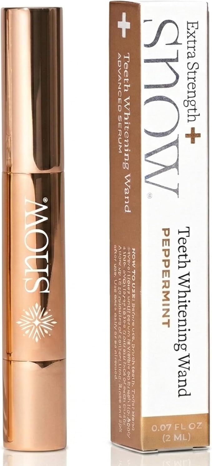SNOW Teeth Whitening Pen - Extra Strength Gold Serum Wand, Carbamide Peroxide and Hydrogen Peroxide Whitening Pens for Your Teeth, Helps Remove Coffee and Tea Stains, Formulated with Xylitol - 2 mL