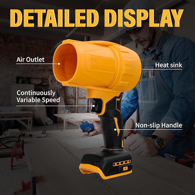 Cordless Leaf Blower for Dewalt 20v Battery, Brushless Dust Blower,30000 RPM Mini Dry Blowers Fan, Handheld Electric Dust Blowers for Home Cleaning, Car, Outdoor(Tool Only)