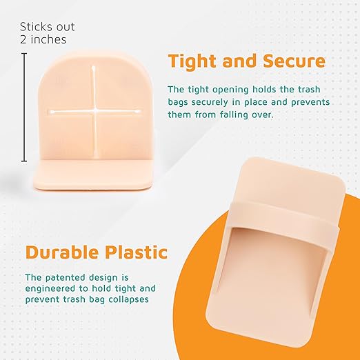 PlasticMill Trash Bags Cinch, Beige, 2 Pack, To Hold Garbage Bags In Place.