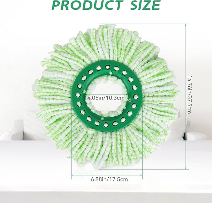 Mop Head Replacement for Libman Tornado Spin Mop System, Resuable Microfiber Mop Refill Pad, Easy to Replace, Machine Washable（3 Pack）