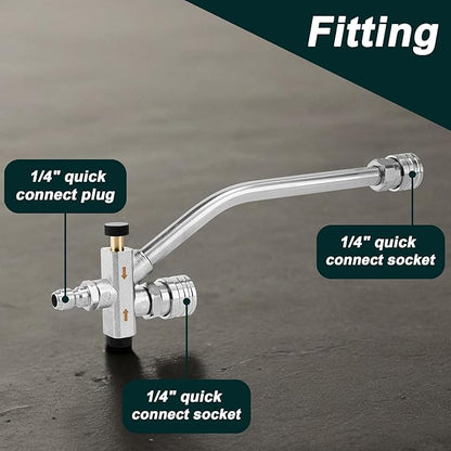 Raincovo Dual Connector Lance Pressure Washer Foam Cannon, Power Washer Soap Attachment, Dual Lance Pressure Washer Wand with 5 Nozzles Tips, 1/4" Quick Connect