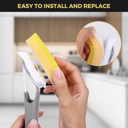 Sponge Refills for Scrub Daddy Dish Daddy - 20 Packs Dish Wand Refills, Scrub Brush Replacement Heads, Dish Brush Replacement Head for Kitchen Cleaning, Yellow (Only Sponge Heads)
