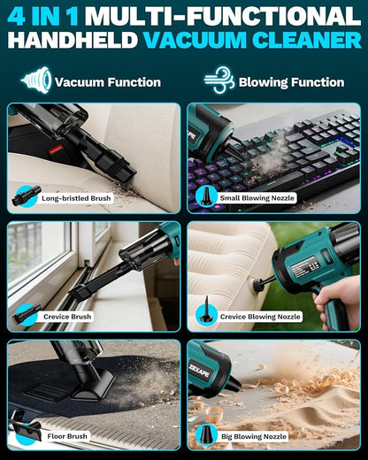 Cordless Vacuum Cleaner for Makita Battery, 5 in 1 Lightweight Electric Handheld Vacuum with 3 x HEPA Filter, 20KPA Powerful Suction, 200W Brushless Motor for Carpet,Sofa,Car (Battery Not Included)