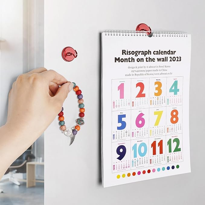 FINDMAG Magnetic Hooks for Cruise Cabins, 110lbs Magnetic Hooks for Hanging Heavy Duty, Cruise Ship Magnets for Grill, Classroom Organization, Strong Fridge Magnets, Office Supplies, 6 Pack, Red