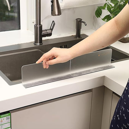 Magnetic Kitchen Sink Splash Guard, Transparent Acrylic (Frosted) - Suitable for Bathroom Kitchen Oil Splash Countertop Dividers Bathroom Sink Splash Guard (8.86 & 10.2) (2pcs)