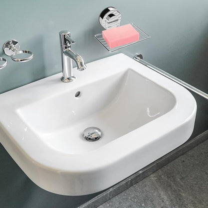 Top-Spring Super Powerful Vacuum Suction Cup Shower Soap Dish Holder, 304 Stainless Steel Bar Soap Sponge Holder for Shower, Bathroom and Kitchen Sink