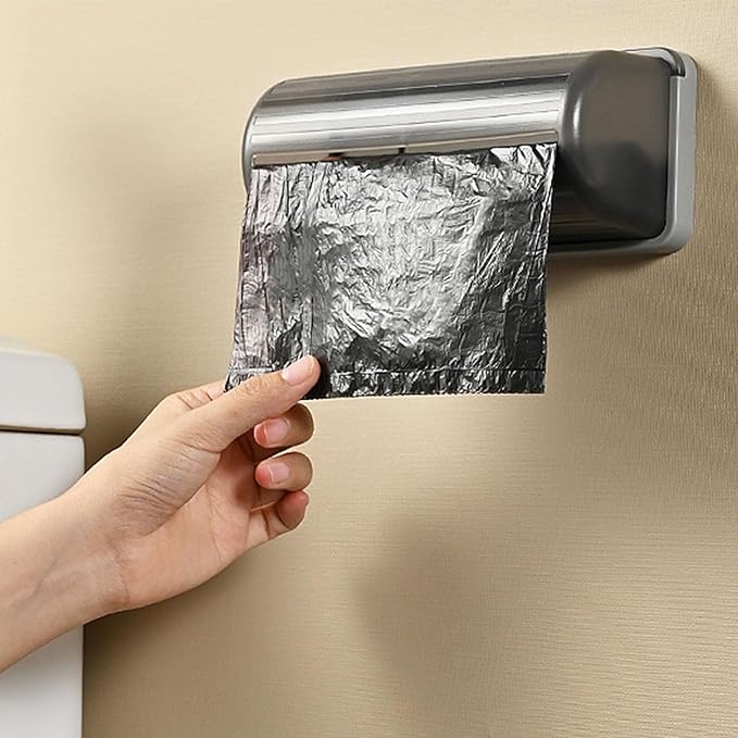 Trash Bag Dispenser Wall Mounted,Plastic Bag Roll Holder,Garbage Bag Holder Cabinet,Kitchen Trash Can Liner Organizers, White