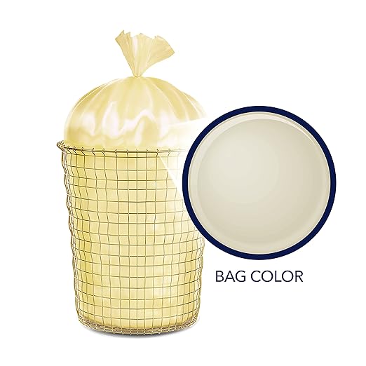 Color Scents Medium Trash Bags - 8 Gallon, 40 Bags (1 Pack of 40 Bags) Twist Tie - Cream Color Bag in Vanilla Flower Scent with Microban